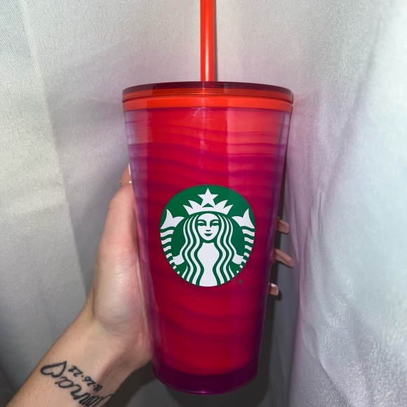 Pink & Orange Starbucks Tumbler